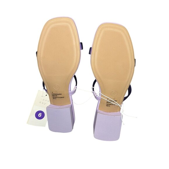 A New Day Lavender Block Heel Sandals With Transparent Straps Size 6 - Picture 5 of 7